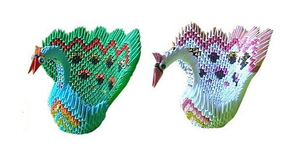 Varras ja leht on loodud tavalisest värvilisest paberist, kasutades klassikalise origami tehnikat
